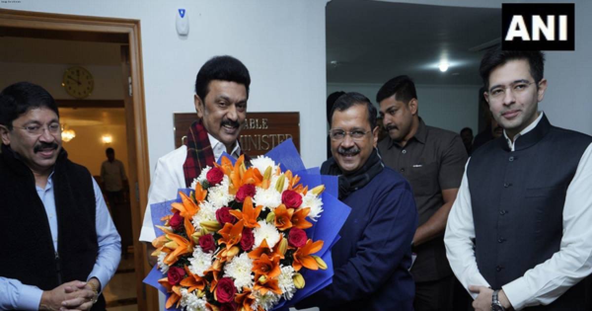 Delhi: AAP convenor Kejriwal meets Tamil Nadu CM Stalin ahead of INDIA bloc's meeting